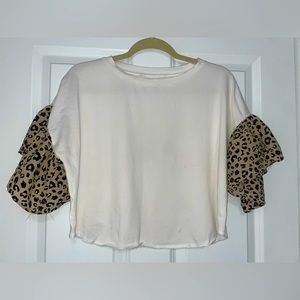 Cheetah & White crop tshirt